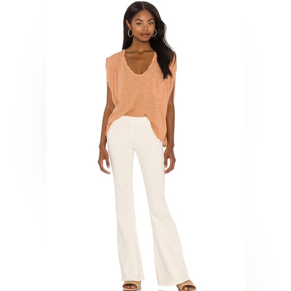 Free People Penny Pull on Flare Jean Pants Ivory - Picture 7 of 10
